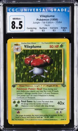 1999 POKEMON JUNGLE 1ST ED HOLO #15/64 VILEPLUME CGC 8.5 - Image 1