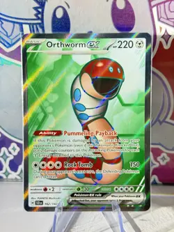 Orthworm ex 162/142 Full Art Holo Pokemon Sv07: Stellar Crown English Near Mint - Image 1