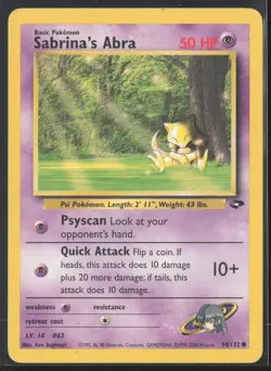 Sabrina's Abra (94) Common Gym Challenge 094/132 HP Pokemon Card - Image 1