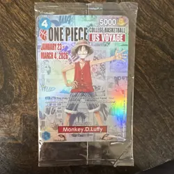 One Piece CCG Monkey D. Luffy US Voyage Promo Holo 2026 5000 Power Card *SEALED* - Image 1