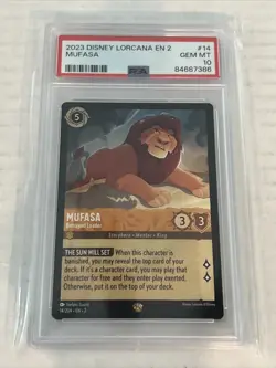 2023 Disney Lorcana Mufasa Betrayed Leader Legendary #14 PSA 10 Gem Mint LOW POP - Image 1