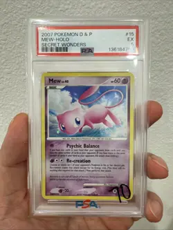 2007 Pokemon D&P Diamond and Pearl Mew Holo Secret Wonders #15 PSA 5 - Image 1