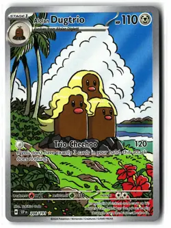 Alolan Dugtrio ⭐ 208/191 Holo Illustration Rare Surging Sparks 2024 Pokemon NM - Image 1