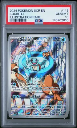 Squirtle 148/142 Illustration Rare Scr En-stellar Crown Pokemon PSA 10 *610 - Image 1