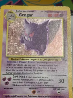 Gengar 5/62 Holo Rare Fossil Unlimited Pokemon TCG MP - Image 2