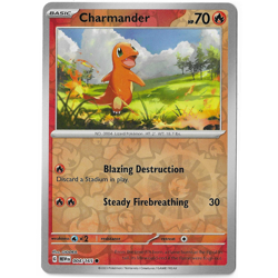 Charmander 151 Reverse Holo Pokemon TCG 004/165 Scarlet & Violet Common - Image 1