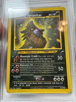 Pokemon Shining Tyranitar Neo Destiny English Secret Rare Holo #113 PSA 9 - Image 1
