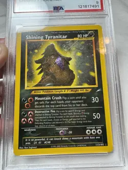 Pokemon Shining Tyranitar Neo Destiny English Secret Rare Holo #113 PSA 9 - Image 2