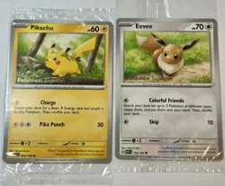 Pokemon Center Exclusive Eevee & Pikachu Pokemon Together Sealed Promos Lot Of 2 - Image 1