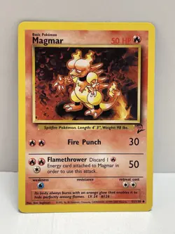 Pokemon TCG WOTC VTG MP Magmar 051/130 Base Set 2 Regular - Image 1