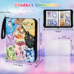 Umbreon Eevee Pokemon Inspired Trading Card Binder Case 400 Slots Chibi Design - Image 2