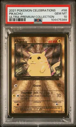 PSA 10 - 2021 Pokemon Celebrations Ultra Premium UPC PIKACHU GOLD METAL #58 - Image 1