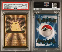 PSA 10 - 2021 Pokemon Celebrations Ultra Premium UPC PIKACHU GOLD METAL #58 - Image 3