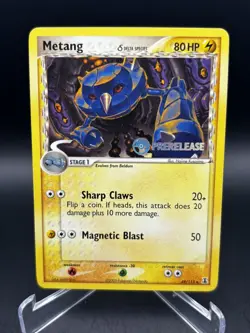 2005 Metang 49/113 EX Delta Species Pokemon Prerelease Stamped - Image 1