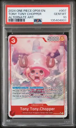 2024 ONE PIECE OP08-TWO LEGENDS ALTERNATE ART #007 TONY TONY CHOPPER PSA 10 - Image 1