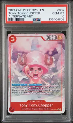 2024 ONE PIECE OP08-TWO LEGENDS ALTERNATE ART #007 TONY TONY CHOPPER PSA 10 - Image 3