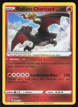 Radiant Charizard 020/159 Pokemon Crown Zenith Holo Card - Image 1