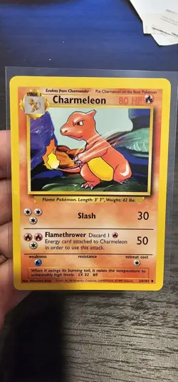Charmeleon - 24/102 - Pokemon Base Set Unlimited Card WOTC NM - Image 1