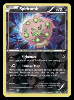 Spiritomb 62/114 Reverse Holo Rare XY Steam Siege Pokemon Card - 1 - Image 1