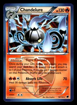 Chandelure 16/116 Non Holo Rare Plasma Freeze Pokemon Card - Image 1