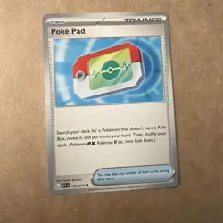 Pokemon Poke Pad Trainer-Item Card 198/217 2019 English TCG Ascended Heroes - Image 1
