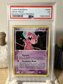 Mew Holo Black Star Promo Card 040, PSA 5 “Excellent” - Image 1