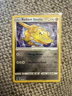 RADIANT STEELIX 124/196 POKEMON CARD (LOST ORIGIN SET) HOLO - Image 1
