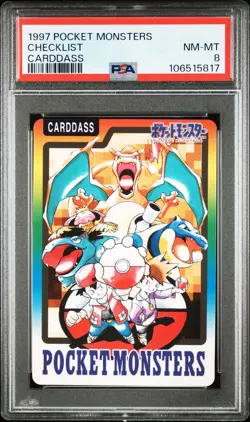 Charizard Checklist Pokemon 1997 Bandai Carddass Special Promo Japanese PSA 8 - Image 1