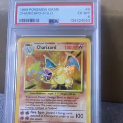 Pokemon Charizard 004/102 Base Set Holo PSA 6 1999 - Image 1