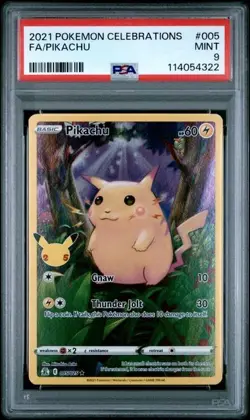 2021 Pokemon Celebrations 005/025 FA Pikachu PSA 9 - Image 1