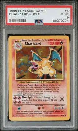 1999 Pokemon Base Set Charizard #4 Holo PSA 9 - Image 1