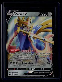 Pokemon TCG SWSH01: Sword & Shield Base Set #138/202 Zacian V - Image 1