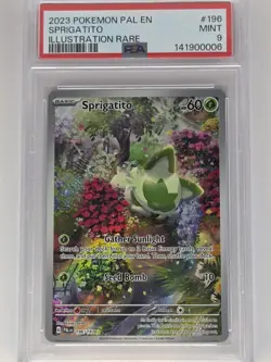 Pokemon TCG Sprigatito 196/193 Illustration Rare Paldea Evolved PSA 9 - Image 1