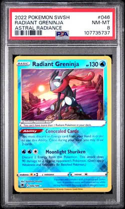 2022 POKEMON SWORD & SHIELD ASTRAL RADIANCE #046 RADIANT GRENINJA PSA 8 - Image 1