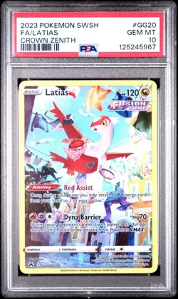 Pokemon Latias Crown Zenith Galarian Gallery Full Art GG20 PSA 10 Gem Mint - Image 1