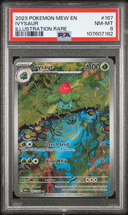 Ivysaur - 167/165 - 2023 Holo Illustration Rare S&V 151 Pokemon Card PSA 8 - Image 1