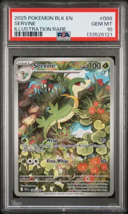 PSA 10 Servine 088/086 Black Bolt IR Holo Pokemon Card - Gem Mint - Image 1
