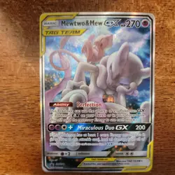Pokemon Mewtwo and Mew GX TCG Sun & Moon Holo Promo Card #SM191 - Image 1