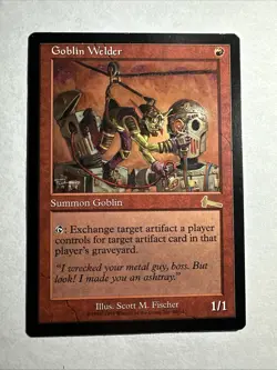MTG Magic the Gathering Goblin Welder Urza's Legacy Rare Card LP - Image 1