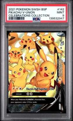 Pikachu V Union 4 Card Set English PSA Sequential Collection Celebrations - Image 5