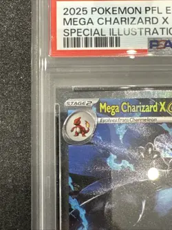 2025 POKEMON PFL EN-PHANTASMAL FLAMES MEGA CHARIZARD X EX #125 PSA 9 - Image 2