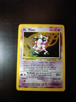 Pokemon TCG Mr. Mime Jungle error no symbol 6/64 Holo Unlimited Holo Rare - Image 1
