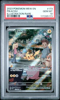 Pokemon Pikachu 173/165 Illustration Rare MEW EN 151 PSA 10 GEM MINT - Image 1