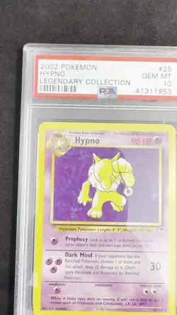 Hypno 25/110 - PSA 10 - 2002 Legendary Collection Pokemon - Image 2