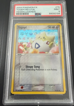 2004 Pokemon EX Hidden Legends Togepi Reverse Holo 78/101 PSA 9 - Image 2
