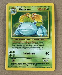 Venusaur Holo 015/102 Base Set Holo Pokemon TCG - Image 1