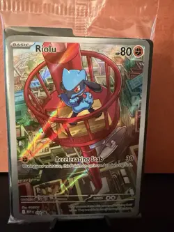 Pokemon TCG Sealed Riolu Promo Mega Evolutions 010 Mint Condition NM Black Star - Image 1