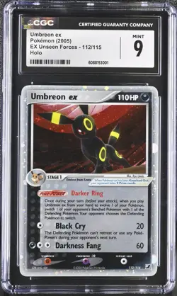 Pokemon English Umbreon ex 112/115 2005 EX Unseen Forces Ultra Rare Holo - Image 1