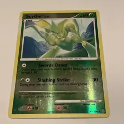 Pokemon SCYTHER 49/100 Stormfront - Rev Holo - Played - Image 1