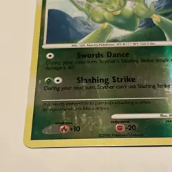 Pokemon SCYTHER 49/100 Stormfront - Rev Holo - Played - Image 2